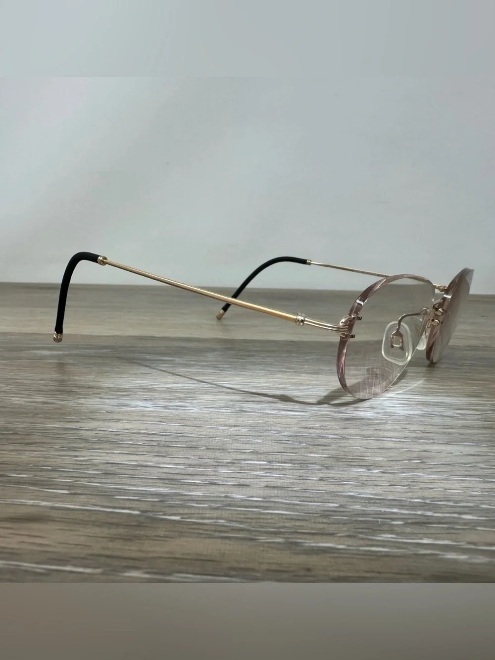 RARE Hoya Pinfeel Gold-Plated Titanium Eyeglass Frames Japan Flexible 16-135 Vtg